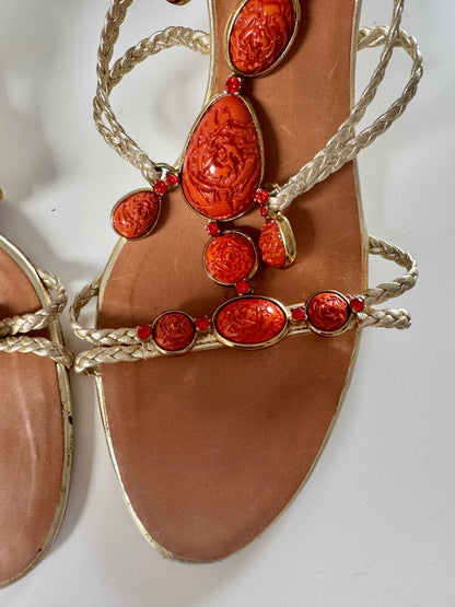 Giuseppe Zanotti Vintage Orange Stones Heels (EU 39)