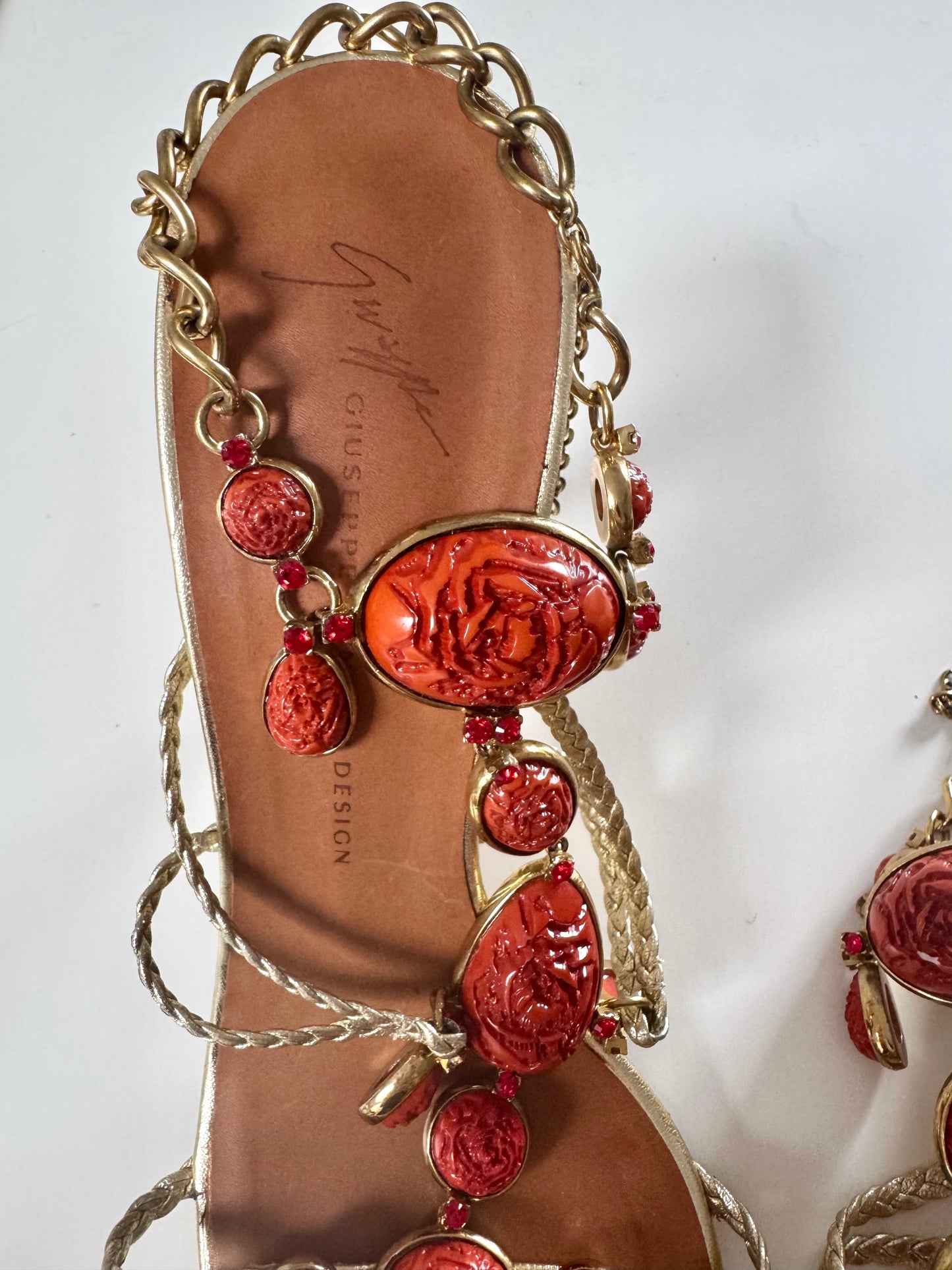 Giuseppe Zanotti Vintage Orange Stones Heels (EU 39)