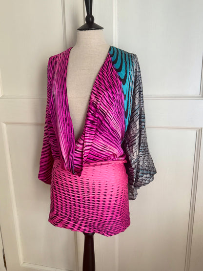 Roberto Cavalli S/S 2001 Multicolor Silk Dress (S)