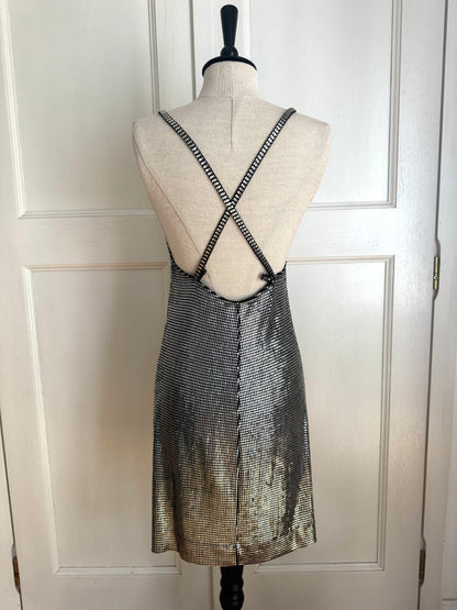 ICONIC Paco Rabanne 90s Mini Metallic Silver Dress (S)