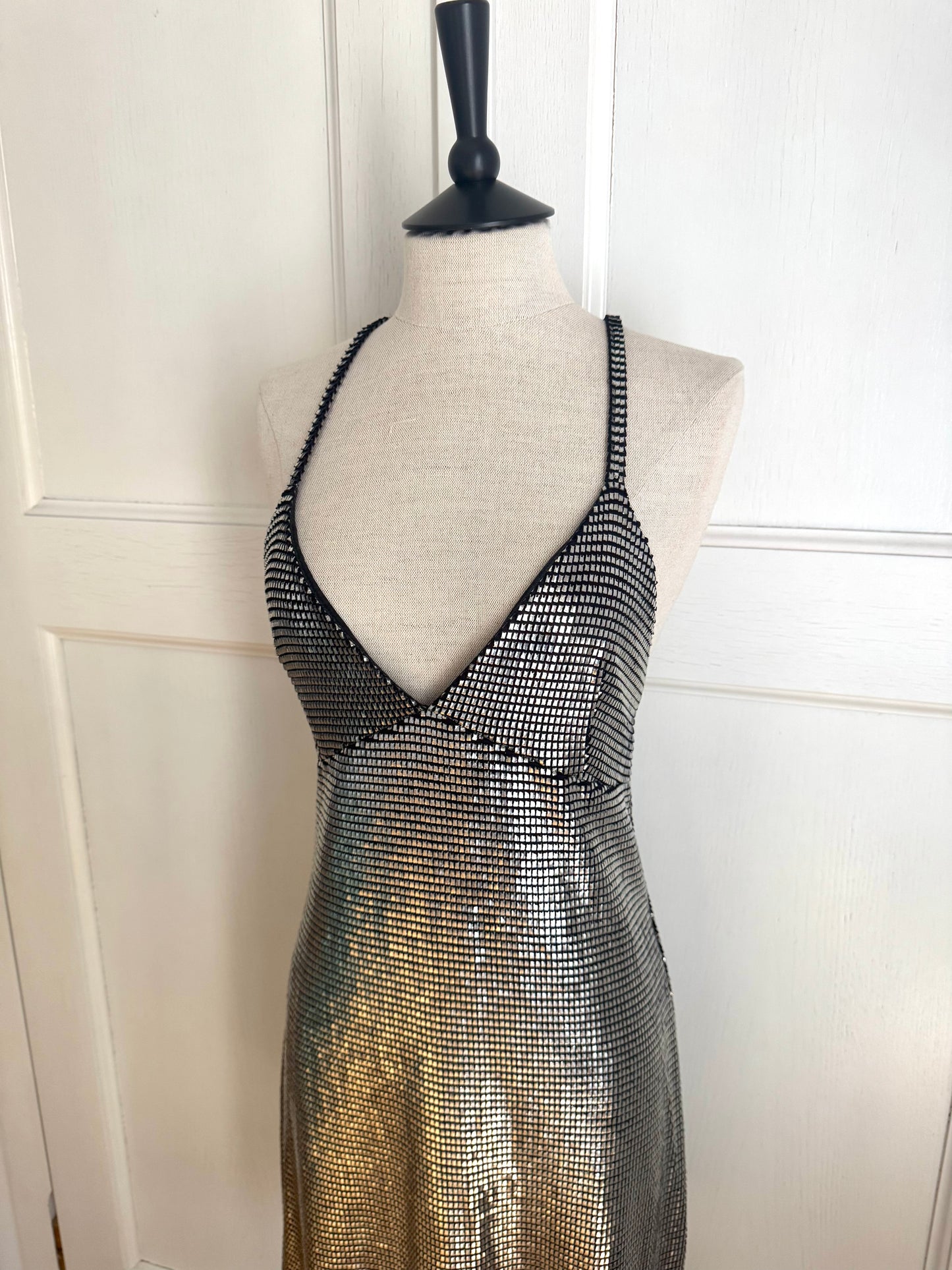ICONIC Paco Rabanne 90s Mini Metallic Silver Dress (S)