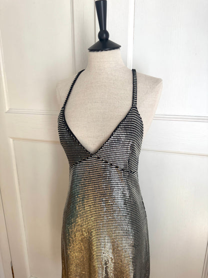 ICONIC Paco Rabanne 90s Mini Metallic Silver Dress (S)