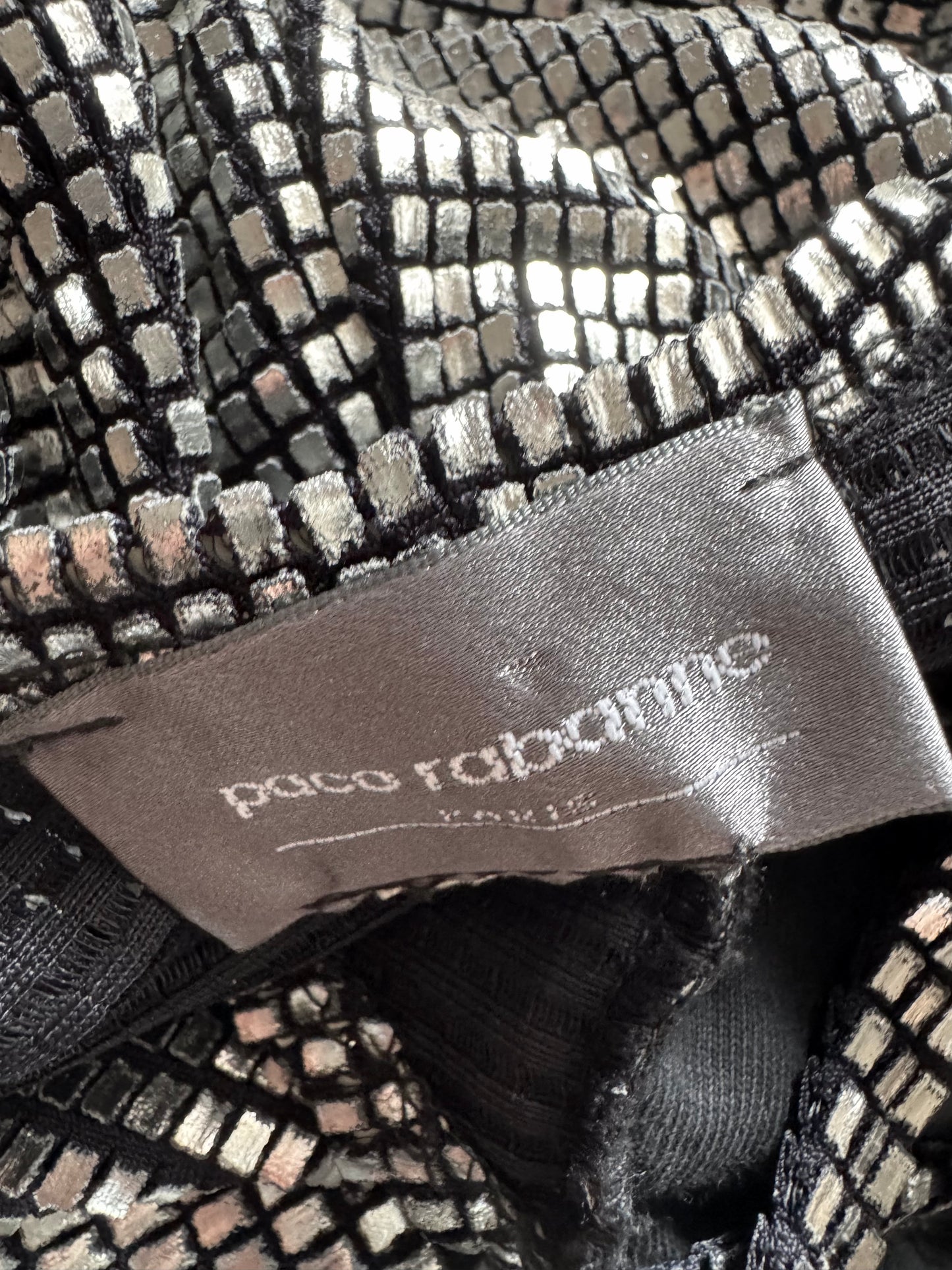 ICONIC Paco Rabanne 90s Mini Metallic Silver Dress (S)