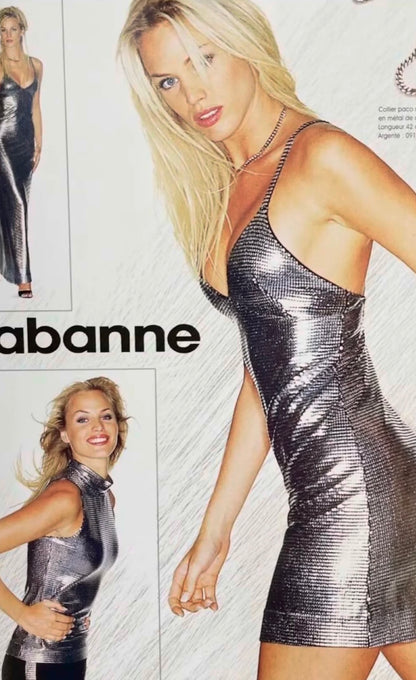 ICONIC Paco Rabanne 90s Mini Metallic Silver Dress (S)