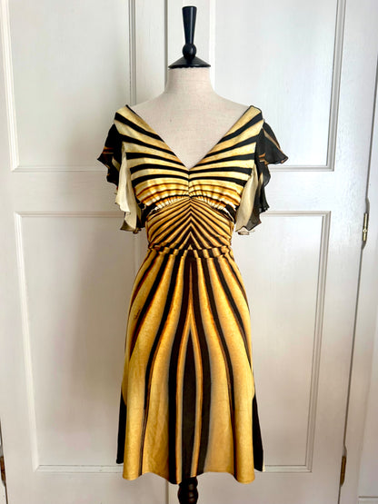 ICONIC Runway Roberto Cavalli S/S 2007 Ray Of Sun Mini Butterfly Dress (S)