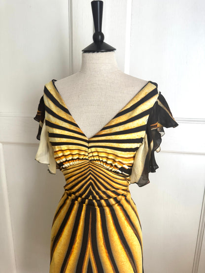 ICONIC Runway Roberto Cavalli S/S 2007 Ray Of Sun Mini Butterfly Dress (S)