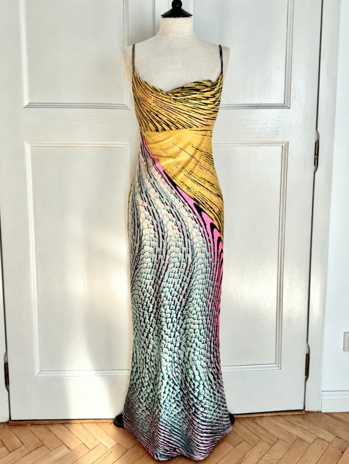 ☆ Roberto Cavalli S/S 2001 Illusion Maxi Dress Gown (M)