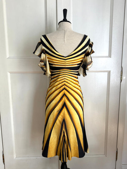 ICONIC Runway Roberto Cavalli S/S 2007 Ray Of Sun Mini Butterfly Dress (S)