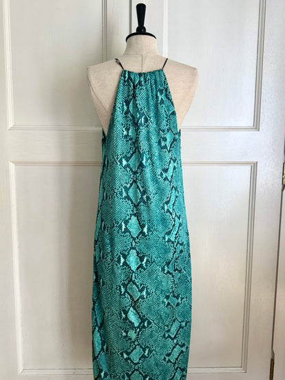 ☆ Gucci By Tom Ford S/S 2000 Turquoise Python Keyhole Midi Dress (M)