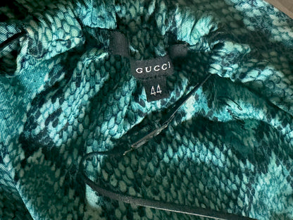 ☆ Gucci By Tom Ford S/S 2000 Turquoise Python Keyhole Midi Dress (M)