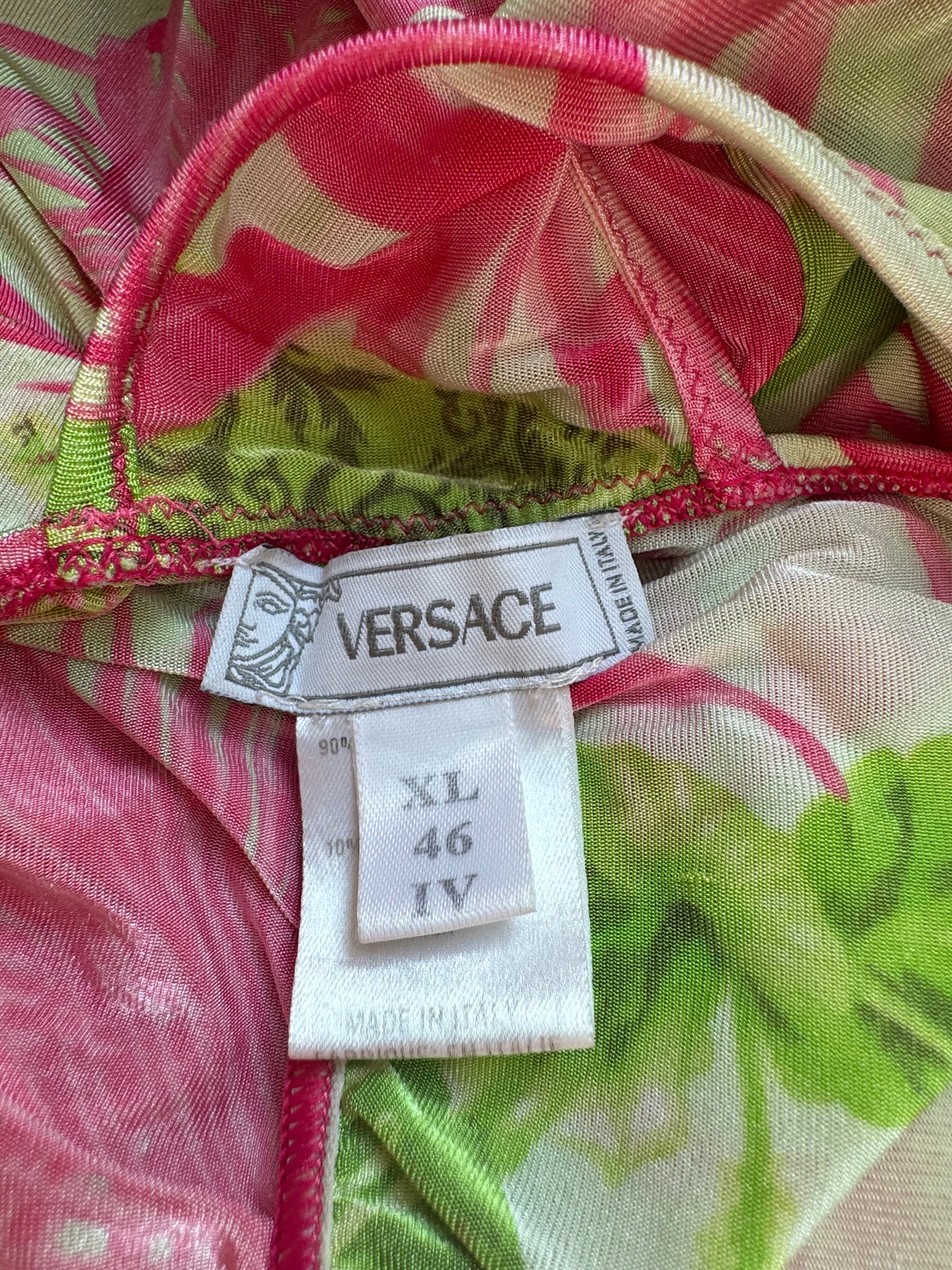 Versace S/S 2004 Ruffled Tropical Dress (L-XL)
