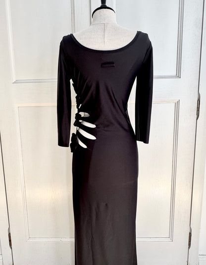 ICONIC Jean Paul Gaultier JPG Cut-Out Black Maxi Dress (S)
