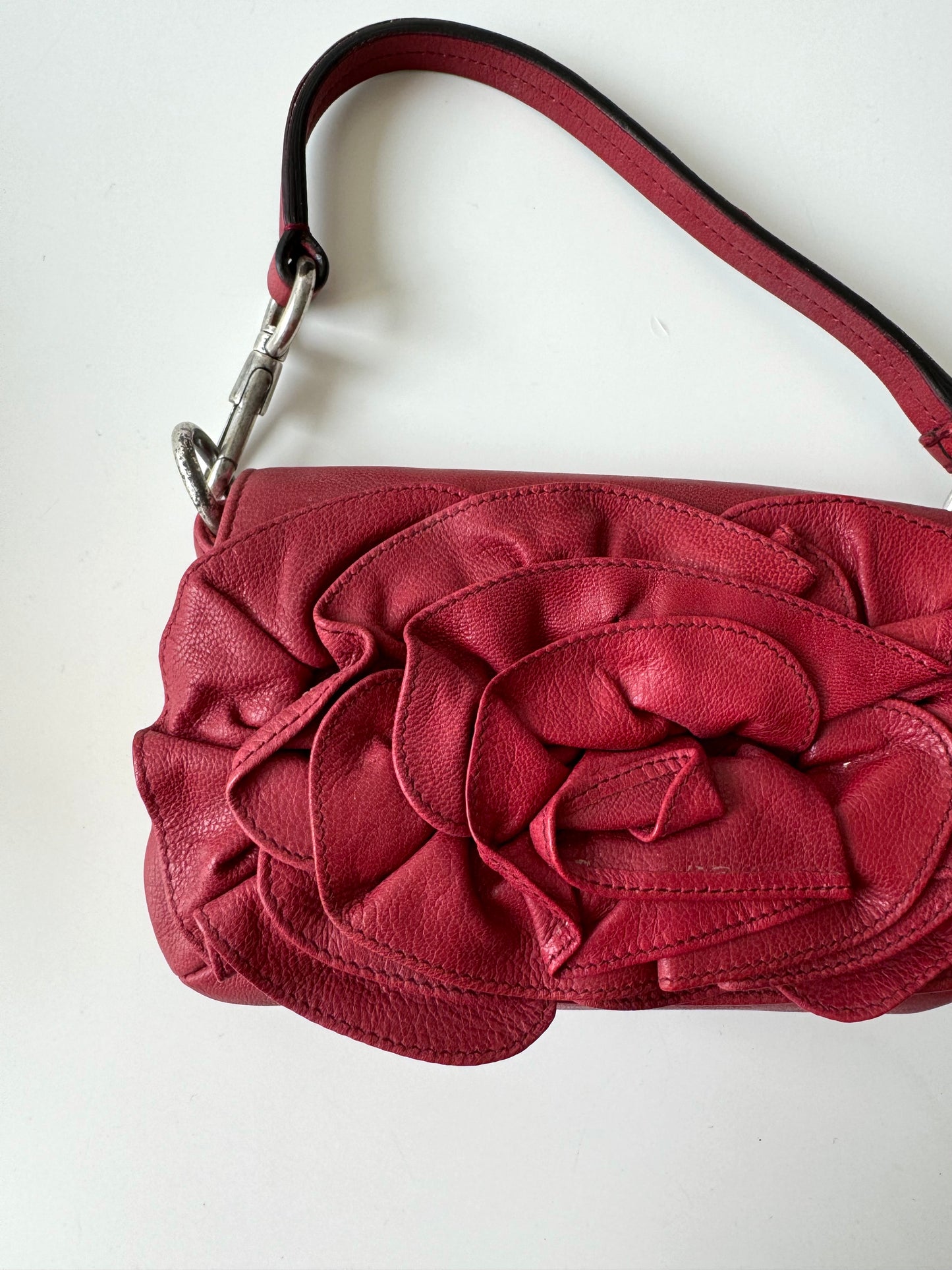 Vintage YSL Mini Nadja Leather Bag in Red