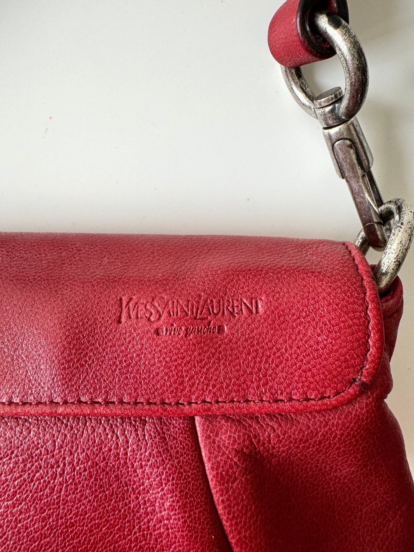 Vintage YSL Mini Nadja Leather Bag in Red