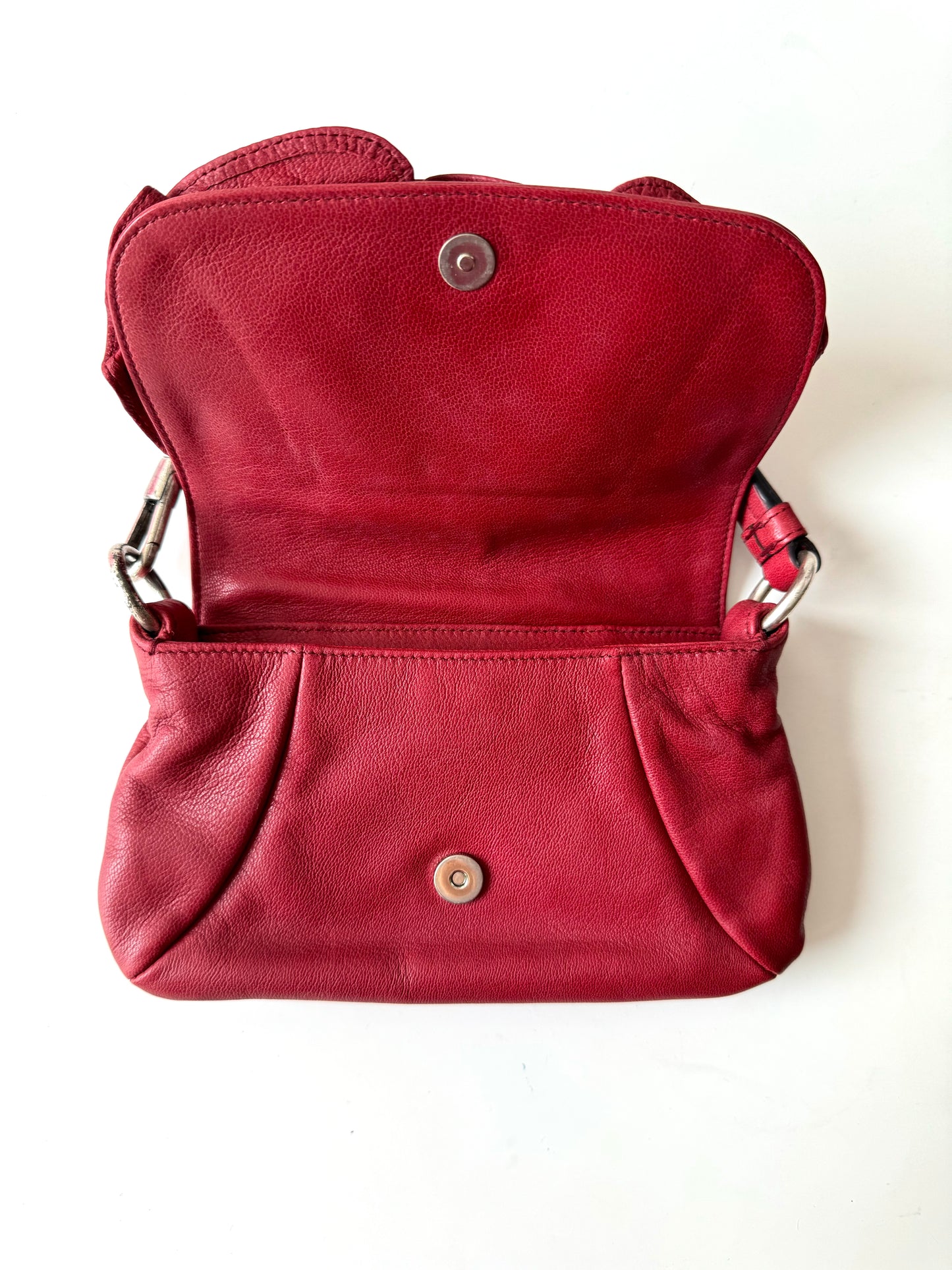 Vintage YSL Mini Nadja Leather Bag in Red