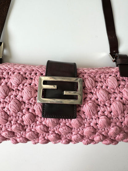 RARE Fendi Pink Wool Baguette