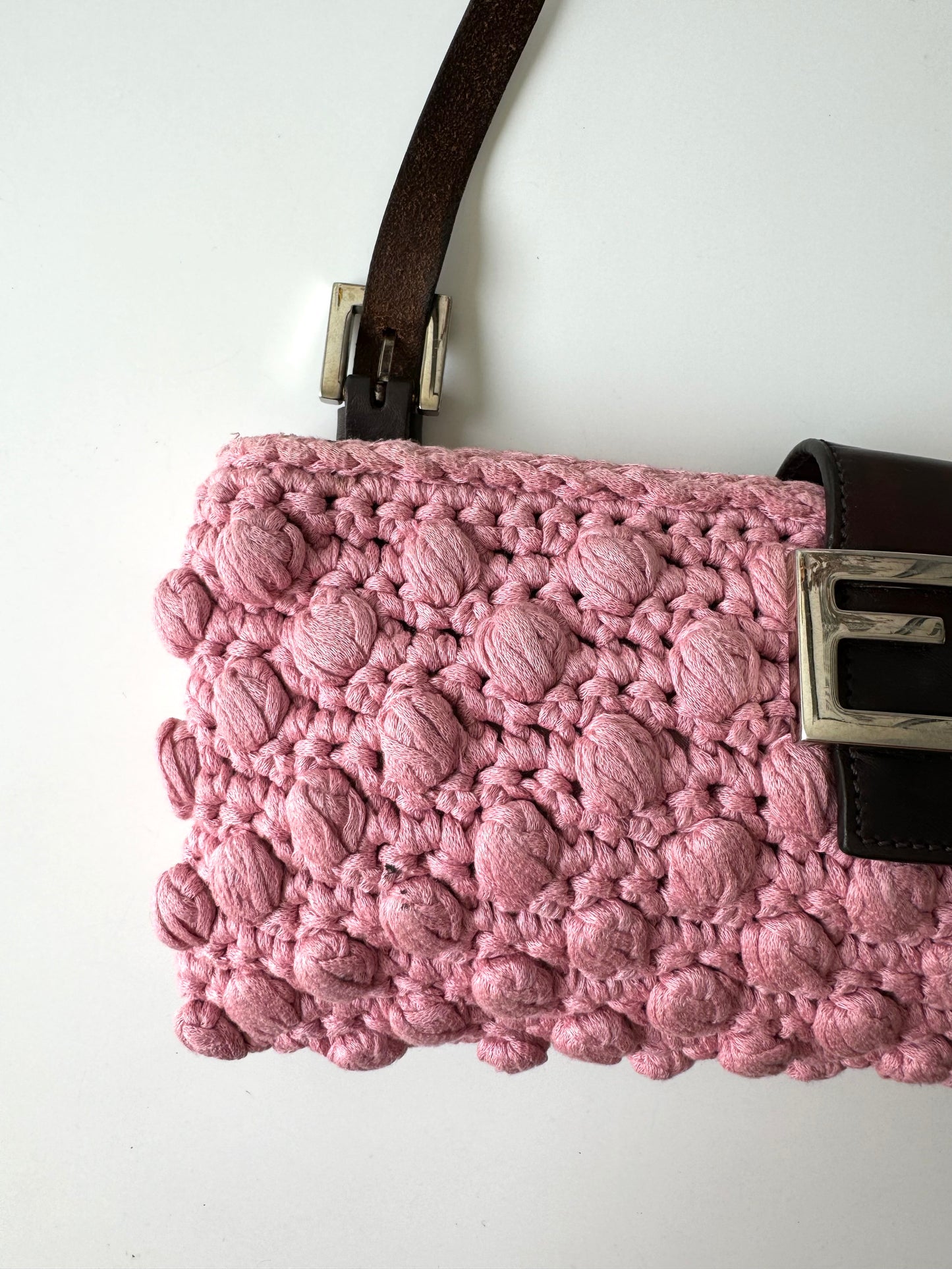 RARE Fendi Pink Wool Baguette