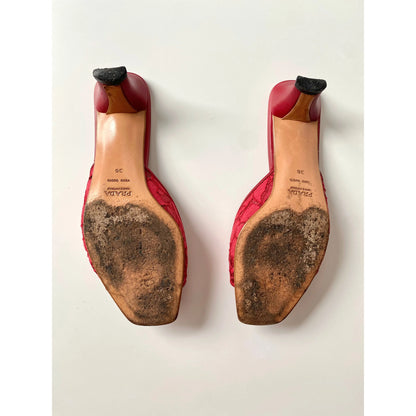 Vintage Prada Bow Heels / Mules in Red (EU 36)