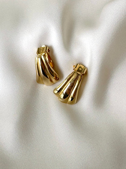 Vintage Clip-On Gold Earrings 90s