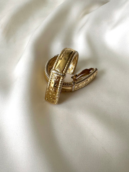 Vintage Golden Givenchy Clip-On Earrings