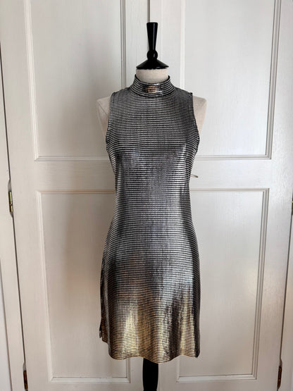 Paco Rabanne Vintage Silver 90s Mini Dress (S)