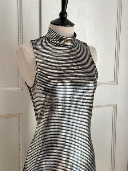 Paco Rabanne Vintage Silver 90s Mini Dress (S)