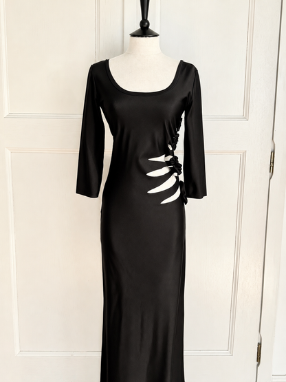 ICONIC Jean Paul Gaultier JPG Cut-Out Black Maxi Dress (S)