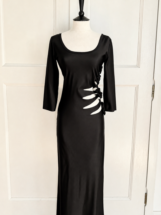 ICONIC Jean Paul Gaultier JPG Cut-Out Black Maxi Dress (S)