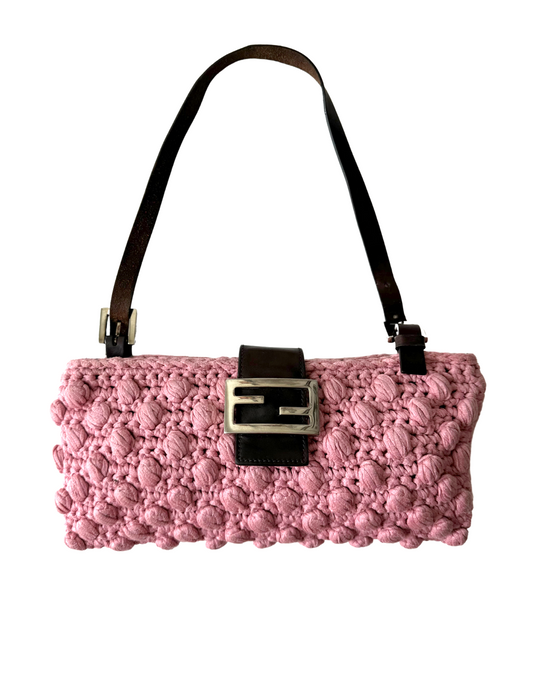 RARE Fendi Pink Wool Baguette