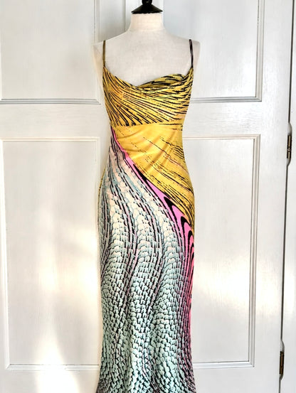 ☆ Roberto Cavalli S/S 2001 Illusion Maxi Dress Gown (M)