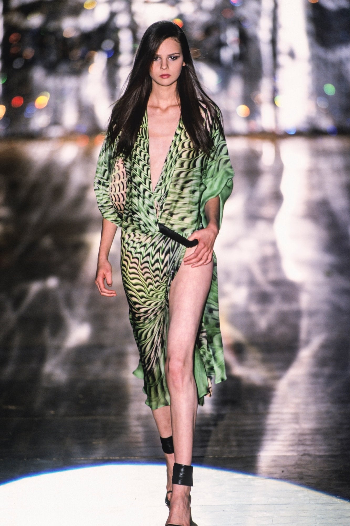 Roberto Cavalli S/S 2001 Green Illusion Print Dress (XS)