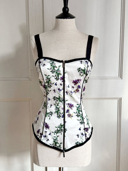 Blumarine Corset Top & Knit Twin Set in Violets (S-M)