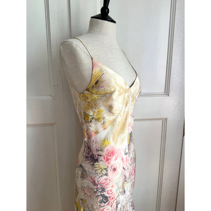 RUNWAY Roberto Cavalli S/S 2003 Angels & Roses Silk Dress (M)