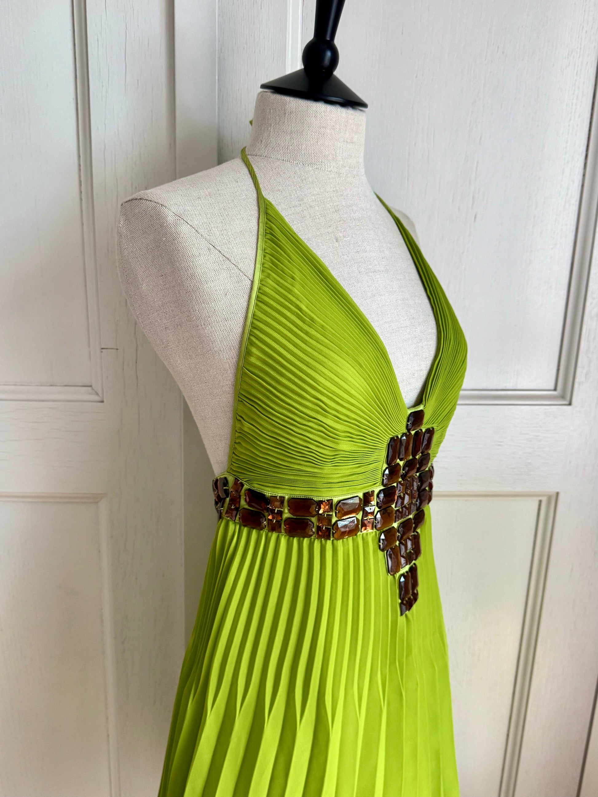 ICONIC Just Cavalli 2001 Green Bejeweled Mini Pleated Dress (S / IT 40 –  Ciao Kasia