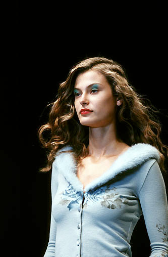 Blumarine Miss Blumarine Crochet Fur Set in Blue & Mint (M)