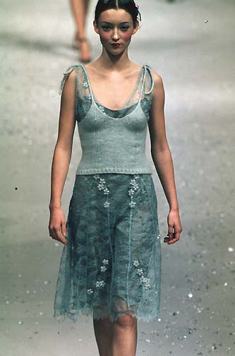 Blumarine 1998 Fall / Winter Blue RUNWAY Dress (S-M)