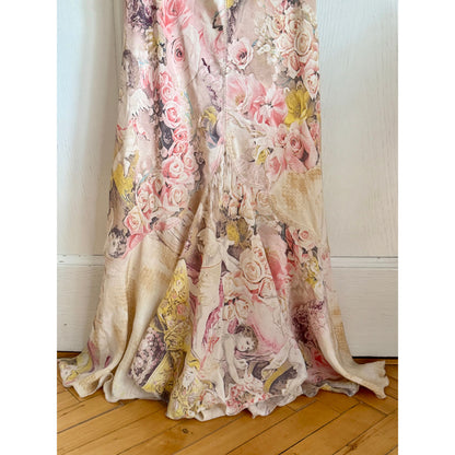 RUNWAY Roberto Cavalli S/S 2003 Angels & Roses Silk Dress (M)