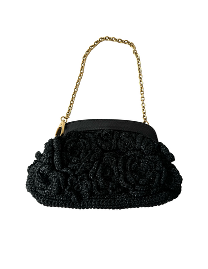 Dolce and Gabbana Black & Gold Rose Bag